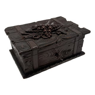 19th Century, Black Forest Carved Softwood "Book Form" Presentation Box For Sale