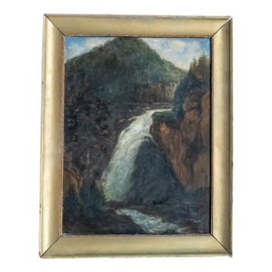 Early 20th Century Continental European Landscape Painting of Gollinger Waterfall Austria