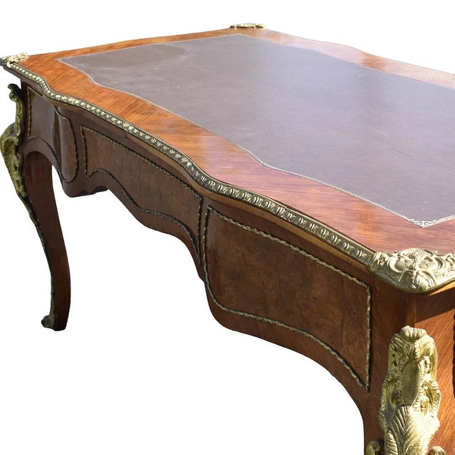 1960s French Louis XV Style Bureau Plat For Sale - Image 4 of 4