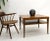 American walnut Mid-Century Modern square two tier coffee side center end lamp table stand in restored condition.