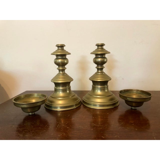 MidCentury HandMade in Taiwan Republic of China Brass Candlesticks