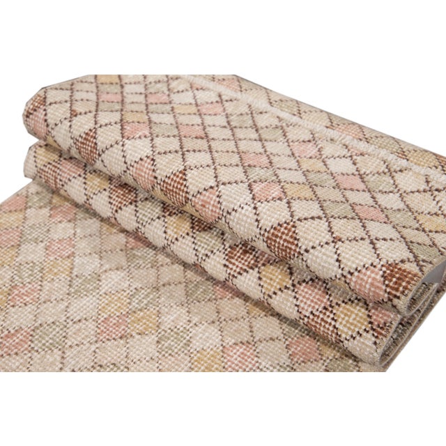 Mid-20th Century Vintage Art Deco Wool Runner 1'07" X 5". For Sale In New York - Image 6 of 12