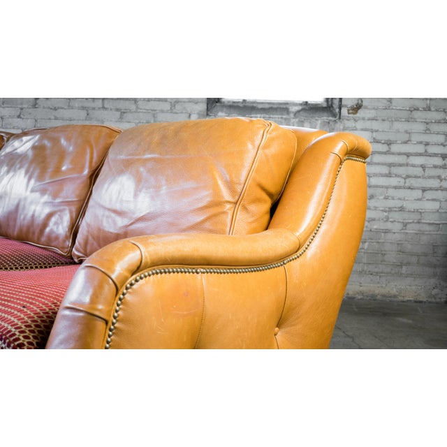 1990s Hancock and Moore 'Sundance' Equestrian Saddle Leather Sofa