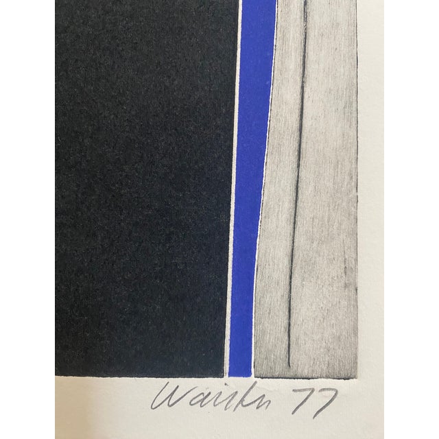 Listed Artist Lee Waisler (B. 1938) Abstract Etching in Gilt Wood Frame For Sale - Image 11 of 18