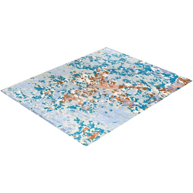 Gray Modern, One-of-a-Kind Hand-Knotted Area Rug - Gray, 8' 3" x 10' 2" For Sale - Image 8 of 8