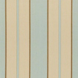 Sample - Schumacher Summerside Stripe Fabric in Aqua For Sale