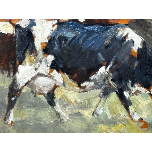 Friesian Cow Grazing Oil Painting by George Smith Rsa (Scottish, 1870–1934), Signed, c.1900s Edwardian Impressionist Animal Art, Framed For Sale - Image 14 of 18