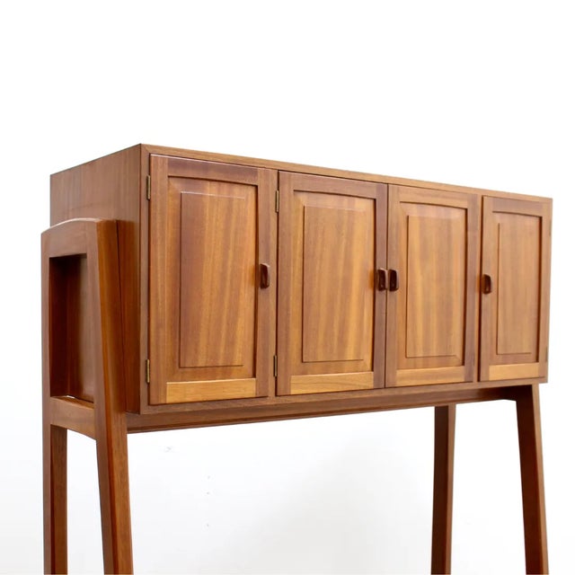 Brown Vintage 1960s Custom Made Hifi Record Player Cabinet For Sale - Image 8 of 11