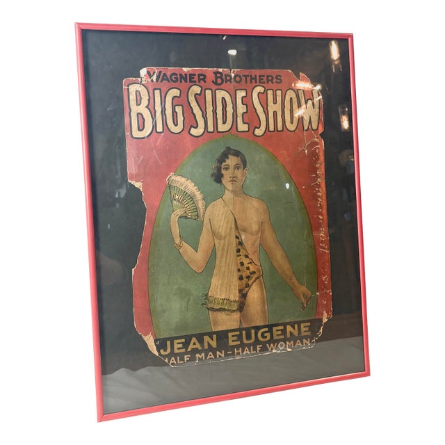 Early 20th Century Coney Island Wagner Brothers Big Side Show Advertising Poster For Sale