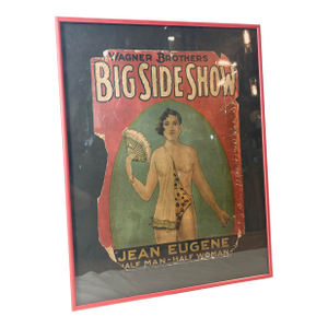 Early 20th Century Coney Island Wagner Brothers Big Side Show Advertising Poster