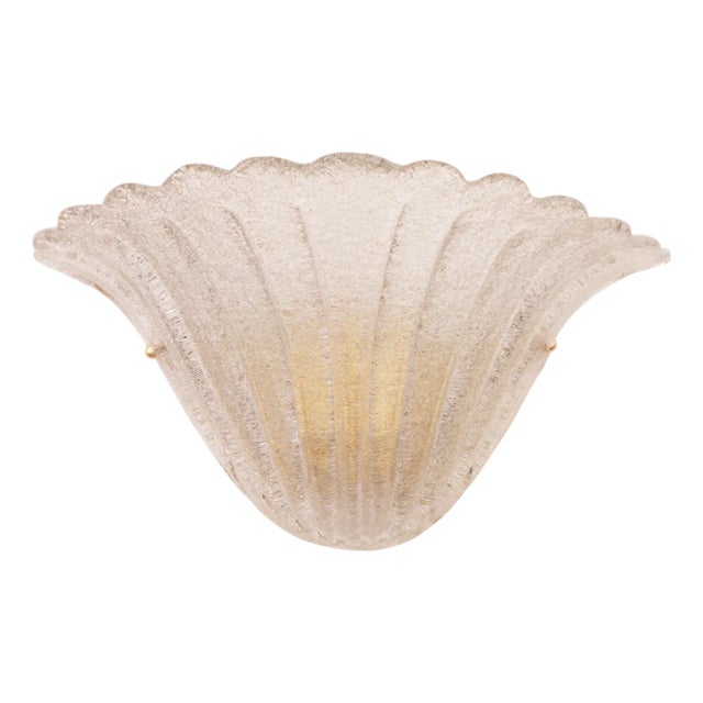 Murano Glass Wall Sconce in Smokey Color with Grit, Italy, 1990s For Sale