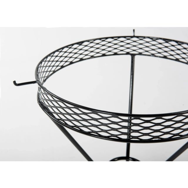 Atomic Three Hairpin Leg Tables After Tony Paul Fredrick Weinberg Iron Wire Mesh Tripod - a Pair For Sale - Image 9 of 11