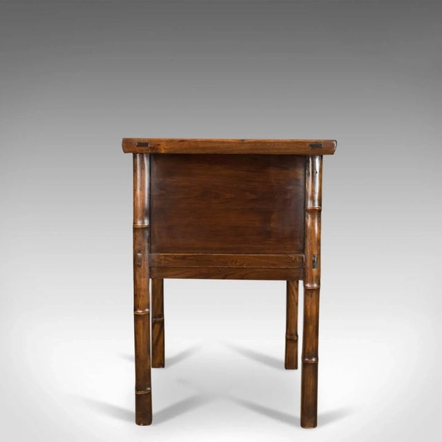 Late 20th Century Chinese Elm Side Table Elm Cabinet For Sale - Image 4 of 12