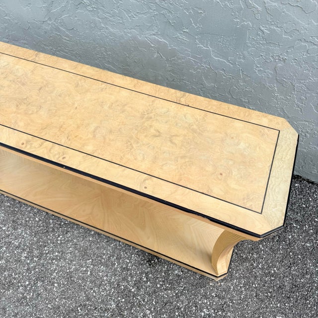 Vintage Art Deco Burlwood Console Table For Sale - Image 11 of 12