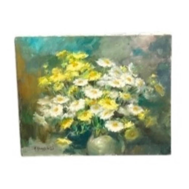 1960s 1960s Painting Floral Still Life Canvas Art Signed For Sale - Image 5 of 12
