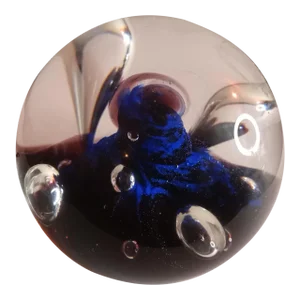 Vintage Signed Caithness Scotland Moonflower Paperweight