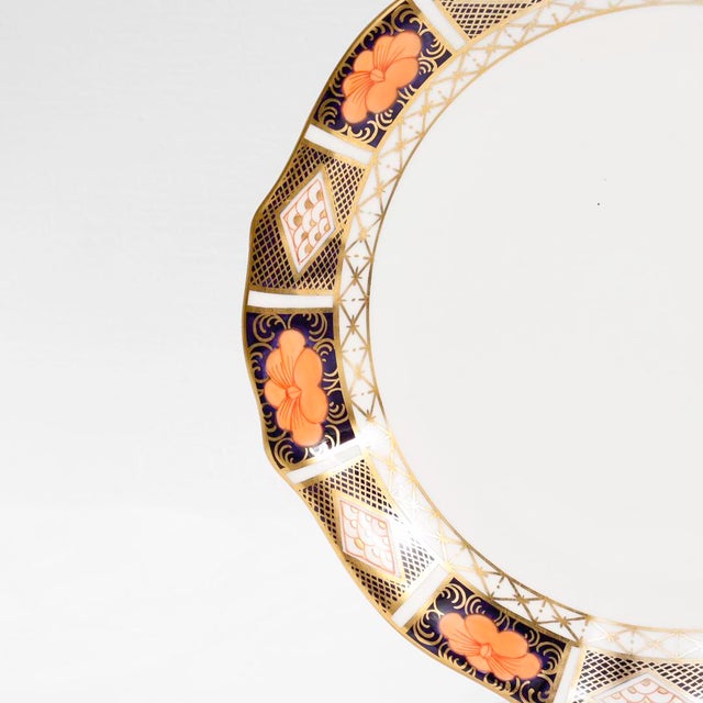 Pair Royal Crown Derby Porcelain Luncheon Plates Border Imari Pattern No. 8450 For Sale In Philadelphia - Image 6 of 9