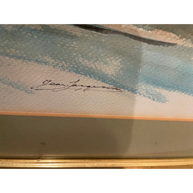 1960s 1960s Mid-Century Watercolor Cityscapes, Original & Signed by Artist; In Matching Frames - Set of 2 For Sale - Image 5 of 12