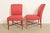 Baker Furniture Modern Regency Sycamore Wood Upholstered X-Base Dining Chairs, Set of Six For Sale - Image 10 of 14