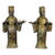 Pair of Chinese Gilt Bronze Figural Lamp Holders - 13" Tall For Sale