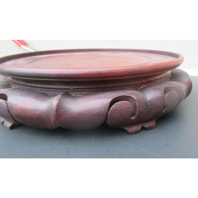 Late 20th Century Chinese Wooden Vase Stand 10.75" Diameter For Sale - Image 5 of 7