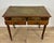 Metal Antique English Style Wooden Writing Table with Leather Top and Drawers, 1930s For Sale - Image 7 of 13