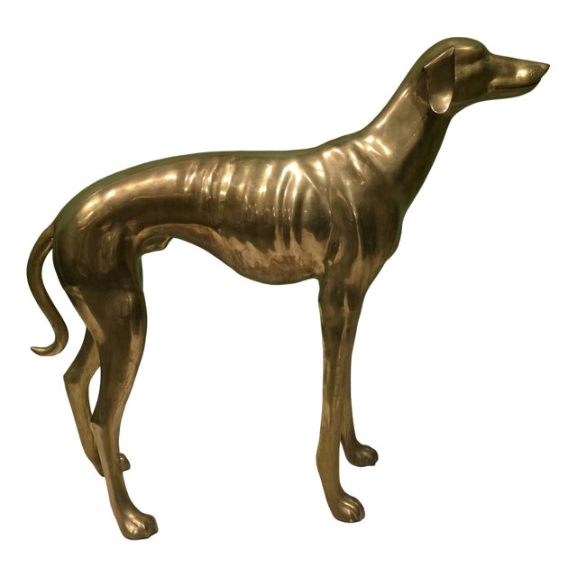 Brass Greyhound Sculpture, 1920s For Sale