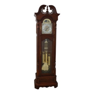 Sligh Cherry Tall Case Grandfather Clock For Sale