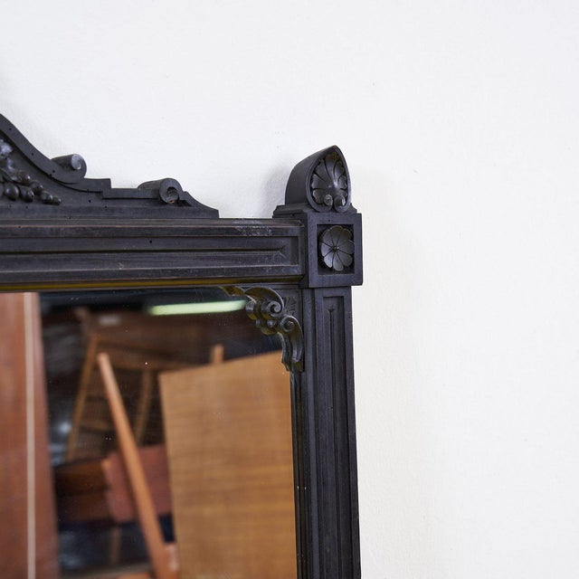 Antique Mirror with Decorations For Sale - Image 6 of 11