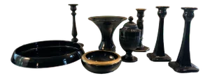 Early 20th Century Black Cambridge Glass Pieces - Set of 8