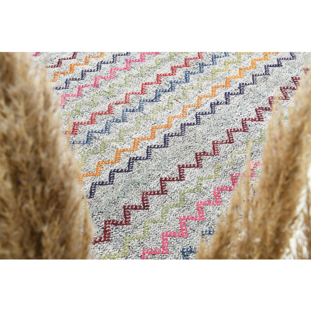 1970s Vintage Turkish Oushak Handmade Wool Cotton Gray Area Rug For Sale - Image 9 of 12