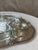An elegant early 20th-century serving tray, crafted from silver-plated metal and accompanied by its five original glass...