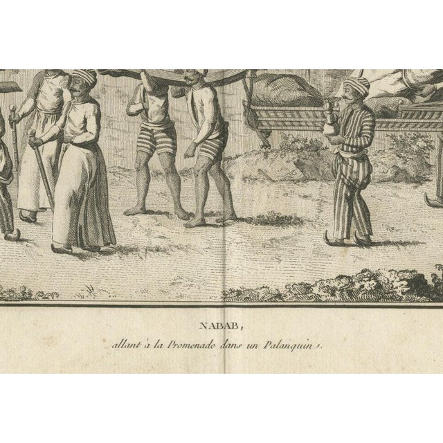 Nawab in Palanquin Procession – Sonnerat Indian Engraving, Paris 1806 This impressive engraving, titled Nabab, allant à la...