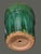 Vintage Mid-Century Green Glazed Terra-Cotta Pottery Heavy Cache Pot Planter For Sale - Image 6 of 8
