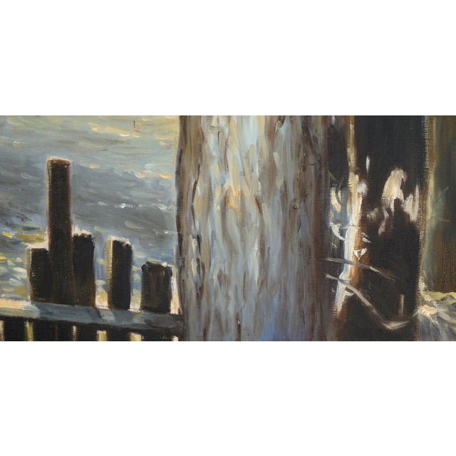 Impressionist Cabin in the Forest, Landscape With Trees by Tomio Teraura For Sale - Image 3 of 5