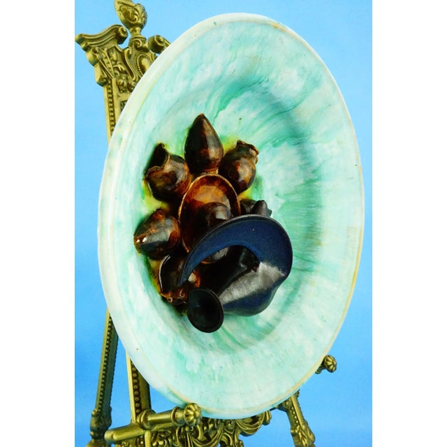 1960s Modernist Art Ceramic Majolica Plate attributed to Jerome Massier, Vallauris, France, 1960s For Sale - Image 5 of 18