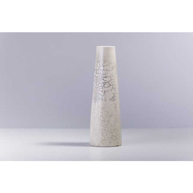 Early 21st Century Japanese Modern White Crackle Raku Vase from Laab Milano For Sale - Image 5 of 6