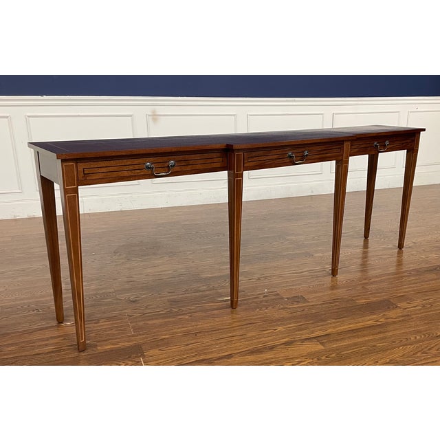 Long Hepplewhite Console/Sofa Table by Leighton Hall - Made-To-Order For Sale In Atlanta - Image 6 of 12