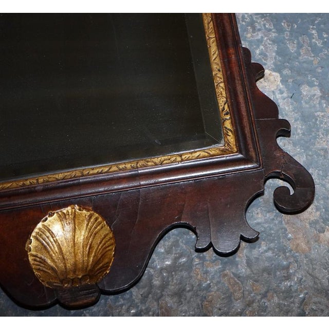 Gold Antique Chippendale Giltwood Wall Mirror with Phoenix, 1760s For Sale - Image 8 of 15