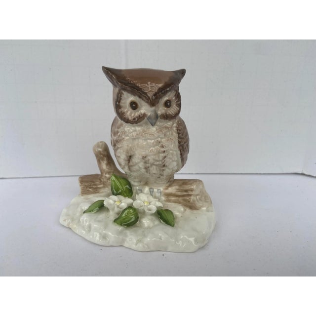 Mid Century Bone China Owl Figurine For Sale - Image 9 of 9