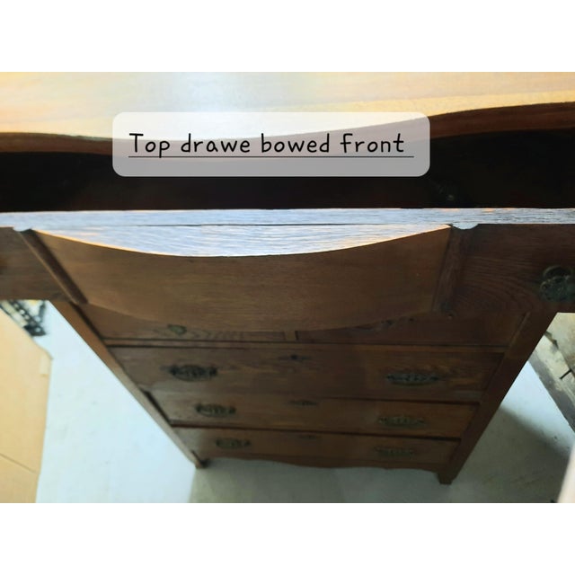 Vintage Oak Ladies Oak Bonnet Chest of Drawers For Sale In New York - Image 6 of 9