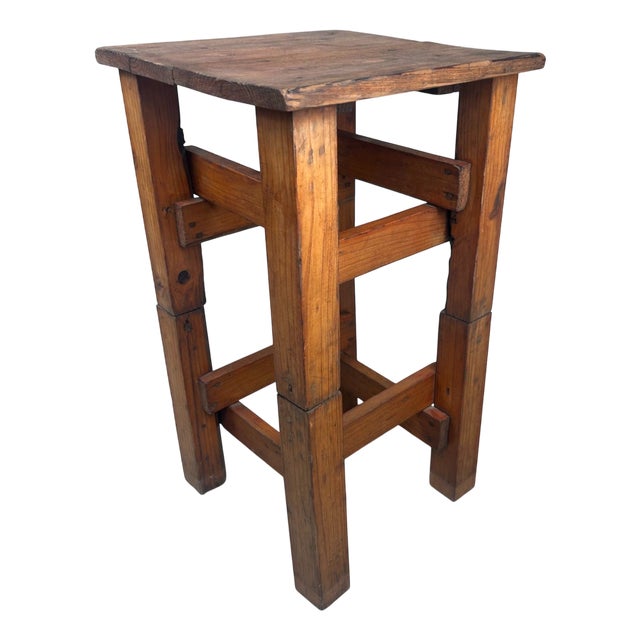 Minimalist Japanese Wooden Stool Mingei, 1950s For Sale