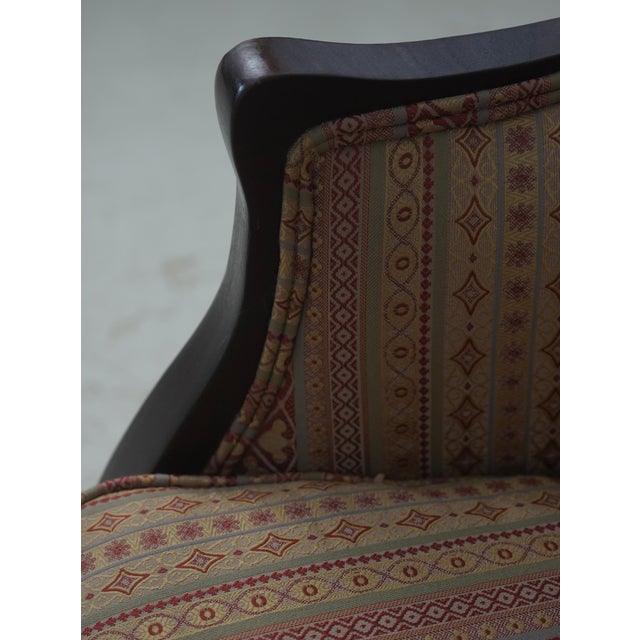 Wood Pair of Hancock & Moore Upholstered Tub Barrel Back Chairs For Sale - Image 7 of 18