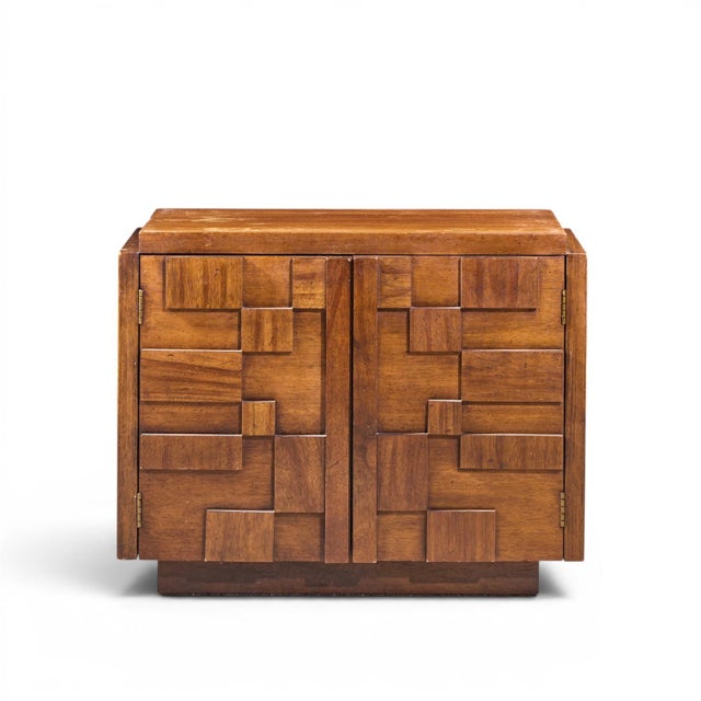 Wood Lane Staccato Brutalist Mid Century Nightstands - Pair For Sale - Image 7 of 11