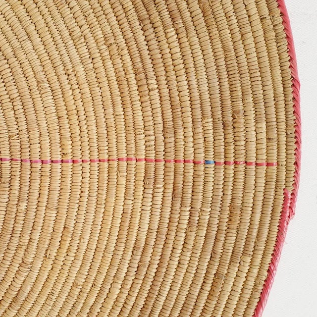 Nigerian Hassau woven natural fiber basket cover. Beautiful unique and original handmade piece with natural imperfections.