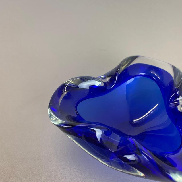 Blue Blue Murano Glass Bowl, Italy, 1970s For Sale - Image 8 of 18