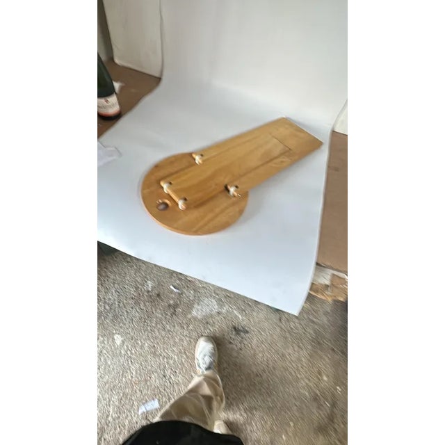 French Folded Stool in Wood by Adrian Reed, 1970 For Sale - Image 3 of 8