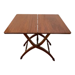 Campaign Style Mahogany Side or Dining Table