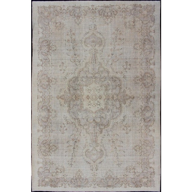 Vintage Turkish Rug in Sand, Cream, Lavender & Brown Highlights by Keivan Woven Arts For Sale - Image 13 of 13