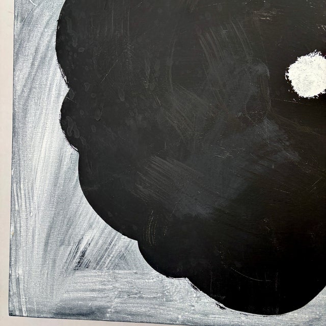 Flower Two. Black & White Painting by Robin Zingone. For Sale - Image 4 of 4